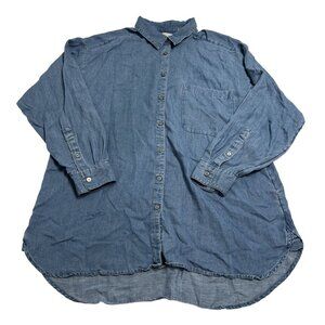 LOFT Chambray Shirt in Blue